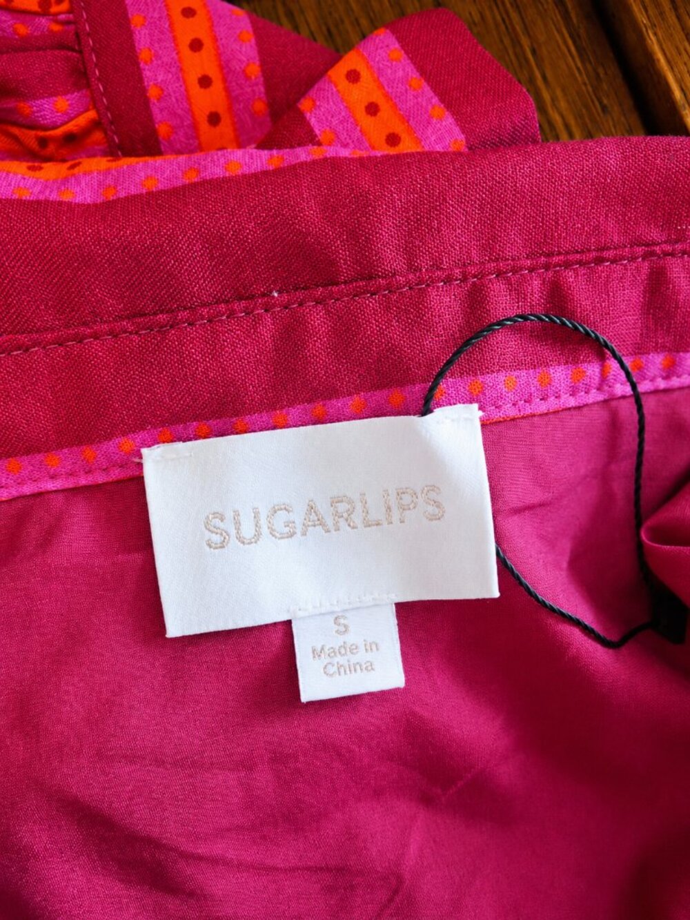 SugarLips Pink Magenta Belted Maxi Dress Size S Long Sleeve Tiered Shirt Dress - Picture 6 of 6